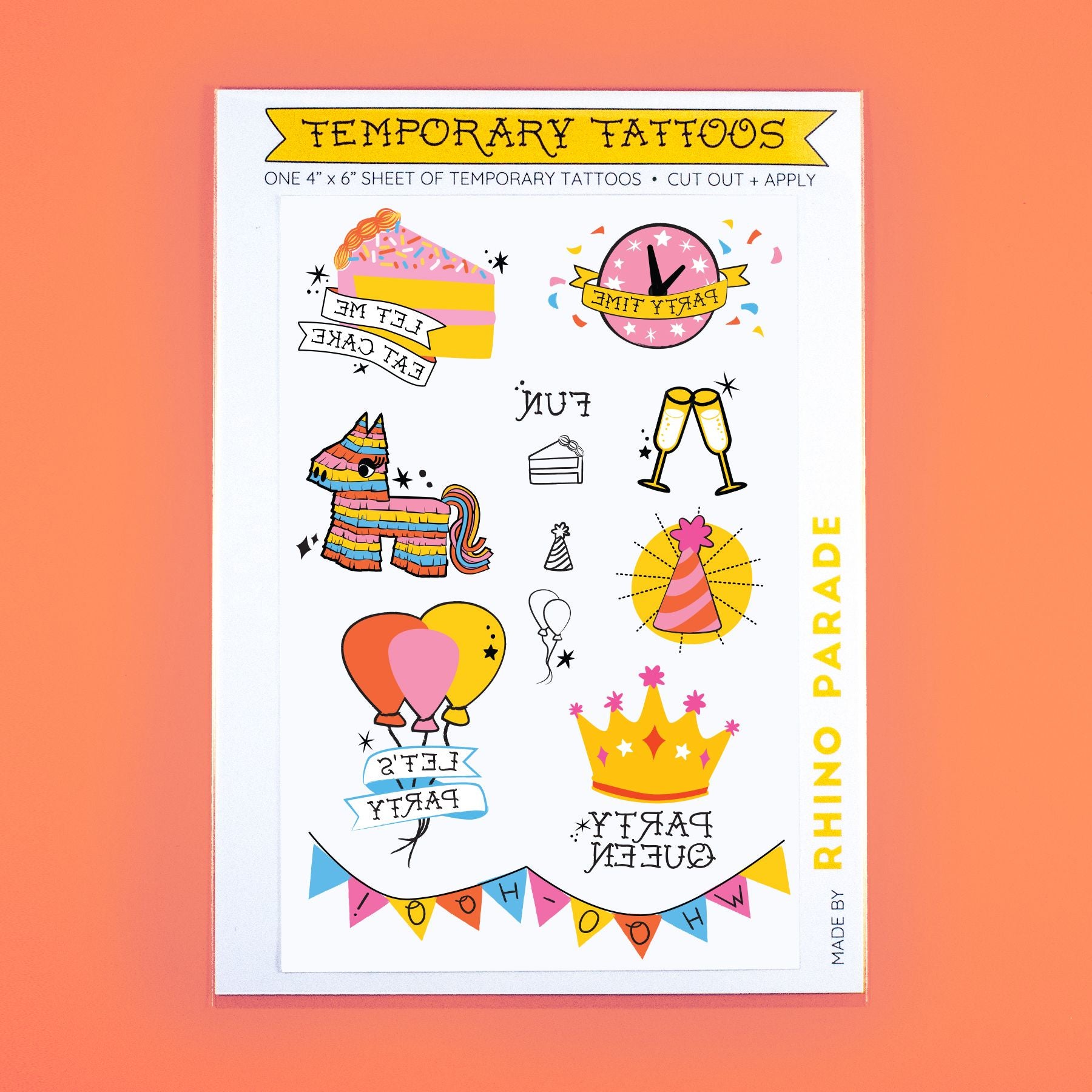 Party Temporary Tattoos | Hucklebeary